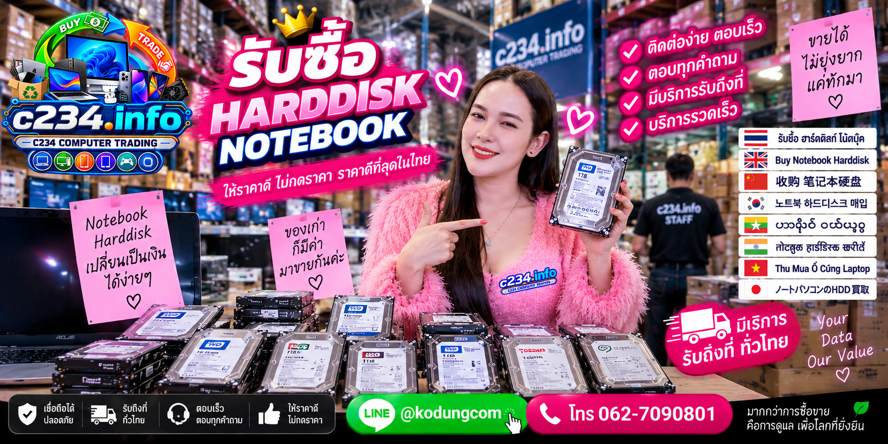 รับซื้อ Harddisk Notebook และ HDD Notebook ทุกยี่ห้อหลายสภาพ พร้อมช่องทางติดต่อ C234 Computer Trading