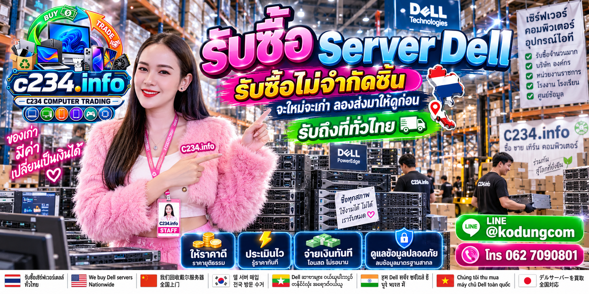 C234 Computer Trading รับซื้อ Server Dell และ Dell PowerEdge หลาย Generation สำหรับบริษัทและ Data Center